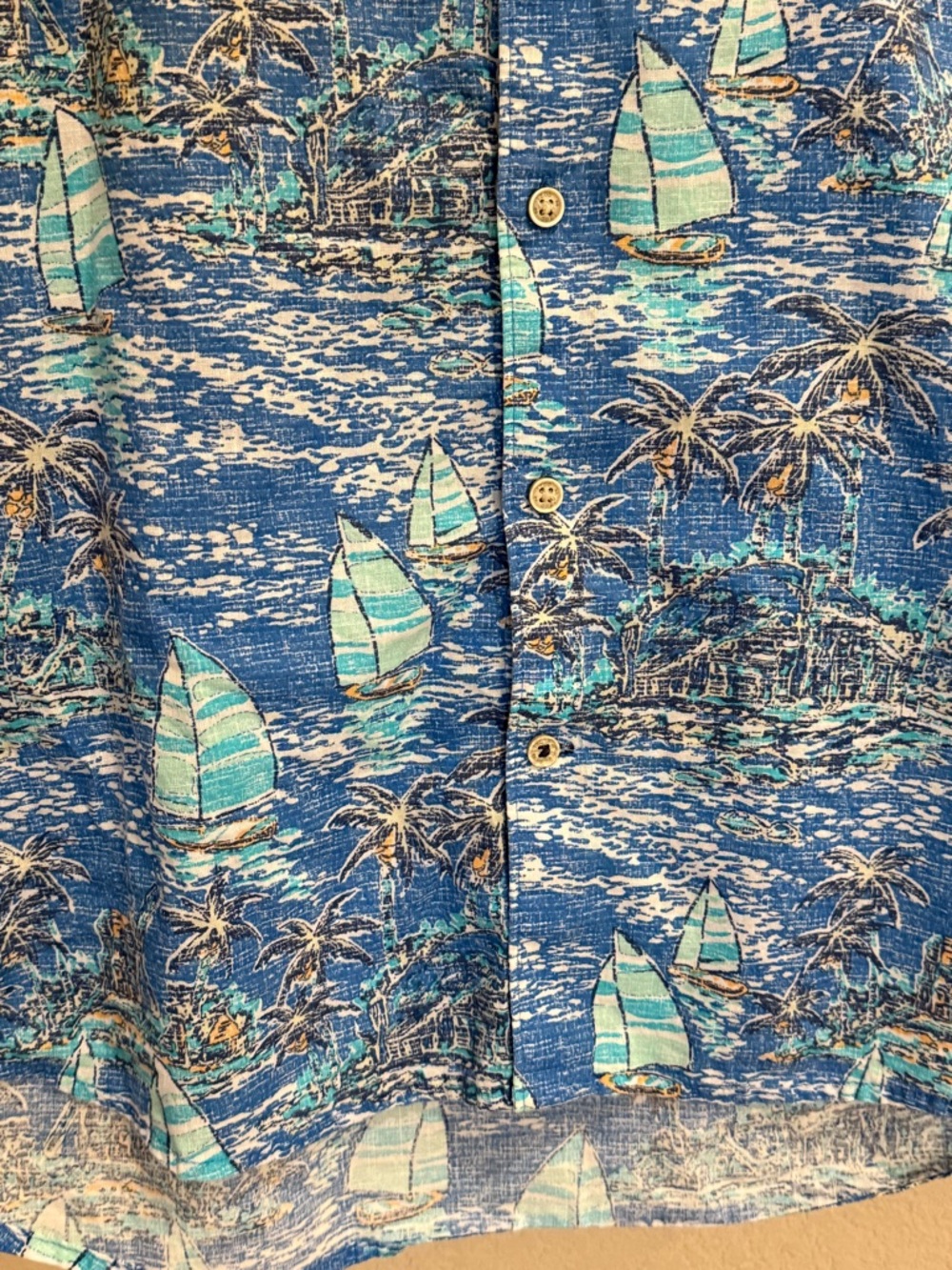 IZOD Saltwater Tropical Sailboat Palm Tree
Button Down Shirt Retro Men's XL - Picture 5 of 12